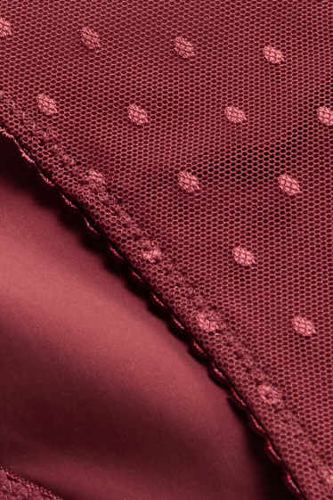 Damen - Slip - gepunktet - bordeaux