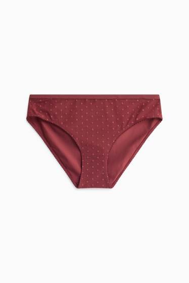 Damen - Slip - gepunktet - bordeaux