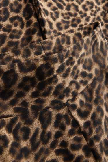 Donna - Leggings svasati - stampa leopardata - marrone