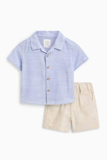 Baby Buben - Baby-Outfit - 2 teilig - blau  / beige
