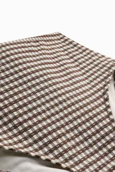 Dámské - Spodní díl bikin - high waist - se vzorem - hnědá