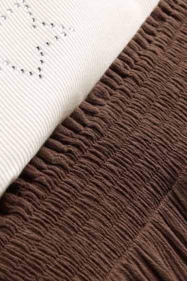 Děti - dívky - Outfit - hnědá / krémově bílá