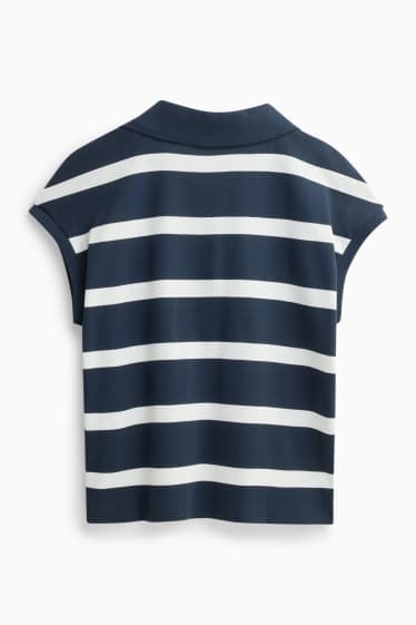 Damen - Poloshirt - Regular Fit - gestreift - blau