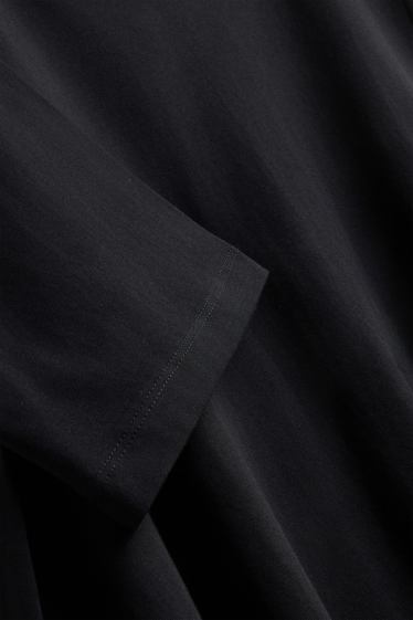 Women - T-shirt dress - straight fit - black