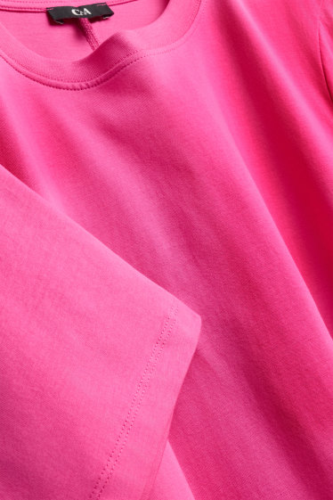 Women - T-shirt dress - straight fit - pink