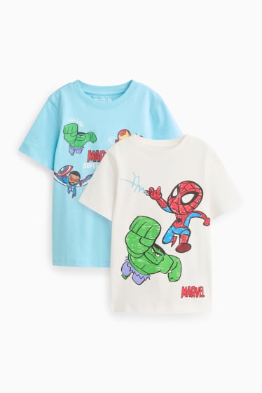 Enfants garçons - T-shirt à manches courtes - blanc / bleu clair