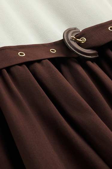 Femmes - Robe - marron / blanc crème