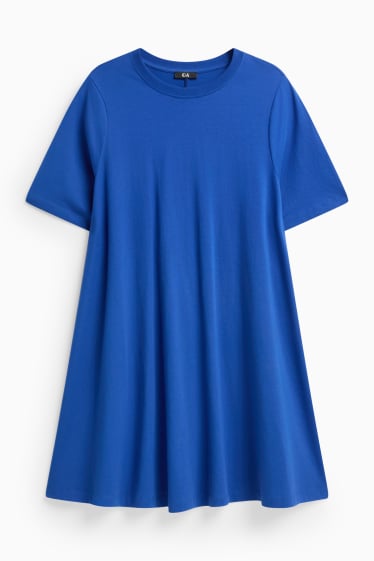Women - T-shirt dress - straight fit - blue