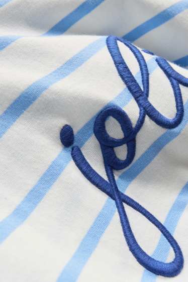 Damen - T-Shirt - Regular Fit - gestreift - weiss / blau