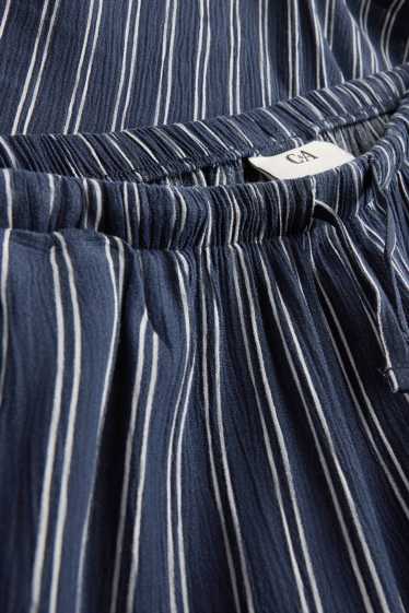 Kinder Mädchen - Stoffhose - Wide Leg - gestreift - dunkelblau