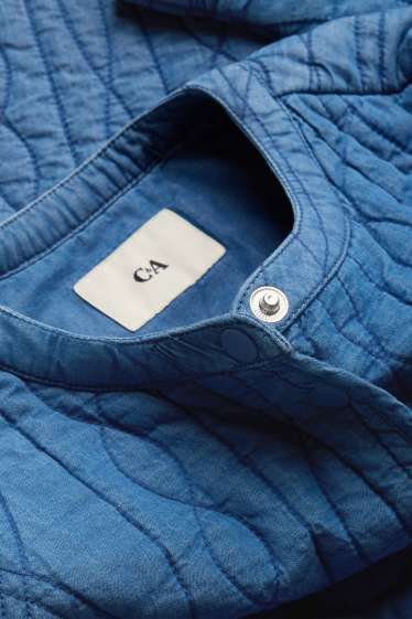 Femei - Jachetă matlasată din denim - albastru închis