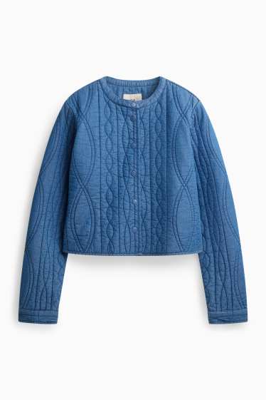 Femei - Jachetă matlasată din denim - albastru închis