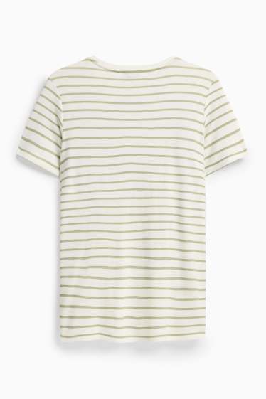 Donna - T-shirt per allattamento - a righe - bianco