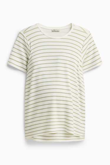 Donna - T-shirt per allattamento - a righe - bianco