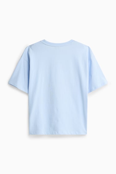 Kinder Mädchen - Schmetterling - Kurzarmshirt - hellblau