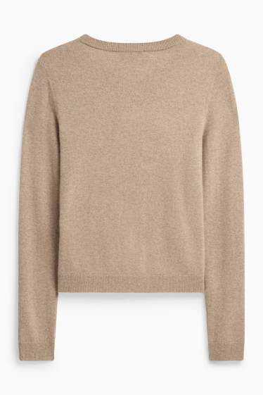 Femmes - Gilet de maille en cachemire - beige