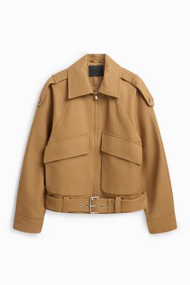 Femmes - Veste à ceinture - marron clair