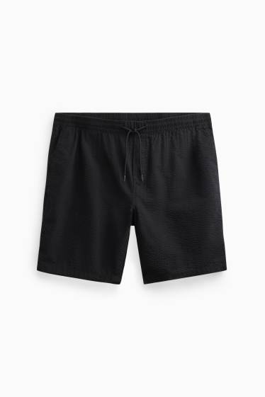 Men - Shorts - textured - black