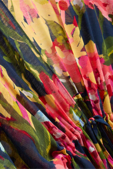 Dámské - Kimono - s květinovým vzorem - zelená/růžová