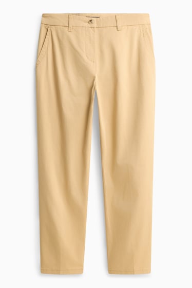 Dames - Pantalon - mid waist - tapered fit - beige