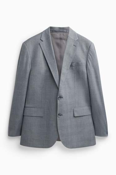 Men - Mix & match tailored jacket - regular fit - stretch - check - gray