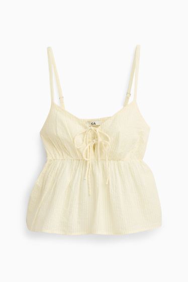 Damen - Blusentop - getreift - gelb
