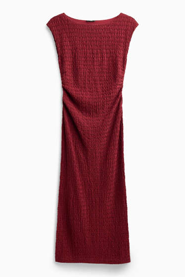 Donna - Vestito bodycon - tramato - rosso scuro