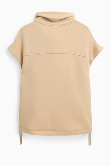 Femmes - Gilet sans manches en molleton - beige