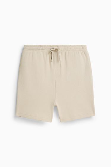 Herren - Sweatshorts - strukturiert - beige