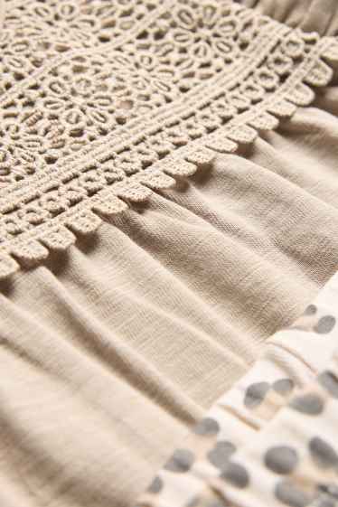 Baby Mädchen - Leopard - Baby-Outfit - 2 teilig - beige