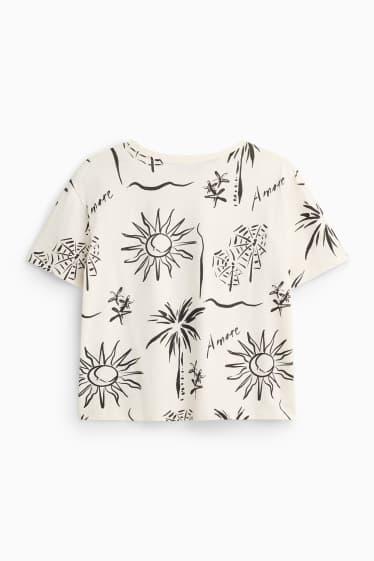 Dames - T-shirt - wit / zwart