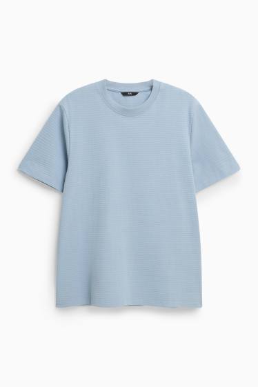 Herren - T-Shirt - Regular Fit - gerippt - hellblau