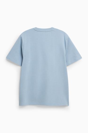 Herren - T-Shirt - Regular Fit - gerippt - hellblau