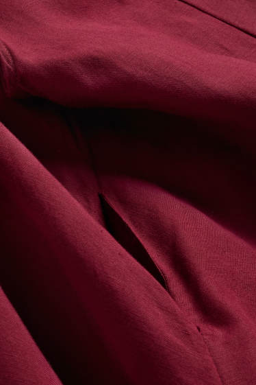 Damen - Jumpsuit - Leinen-Mix - dunkelrot