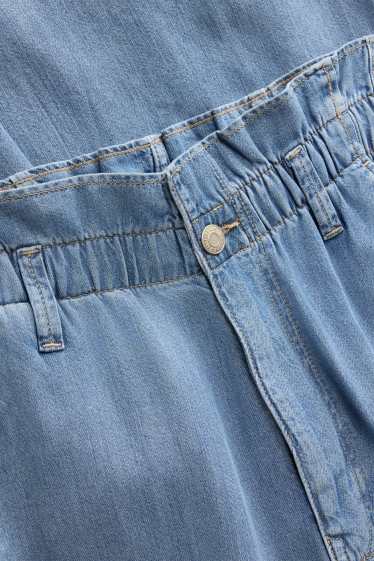 Damen - Crop Wide Leg Jeans - High Waist - jeansblau