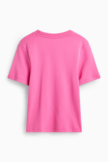 Dames - T-shirt - slim fit - fuchsiarood