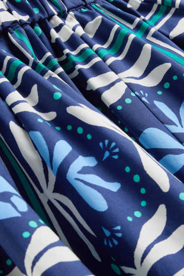 Women - Skirt - patterned - blue / white