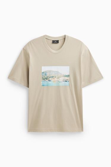 Men - T-shirt - relaxed fit - beige