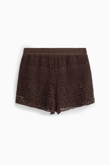 Damen - Strick-Shorts - braun