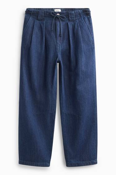 Dámské - Barrel jeans - mid waist - džíny - tmavomodré