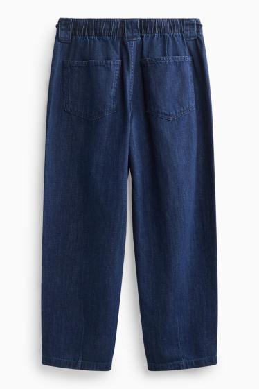 Dámské - Barrel jeans - mid waist - džíny - tmavomodré