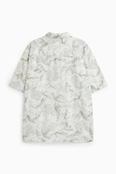 Heren - Overhemd - met structuur - met patroon - groen / crème wit