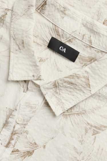 Hommes - Chemise - finition texturée - à motif - beige