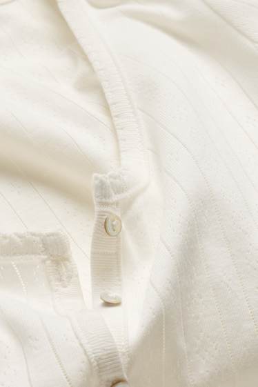 Damen - T-Shirt - Regular Fit - gerippt - weiß