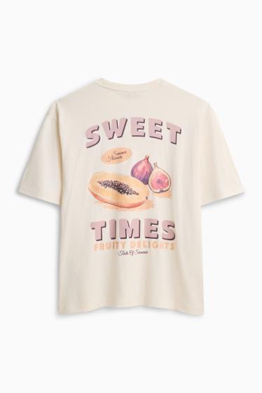 Femei - Tricou - relaxed fit - alb-crem