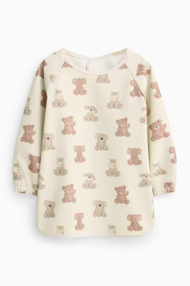 Unisex - Bärchen, Koala und Hündchen - Baby-Ärmellätzchen - cremefarben