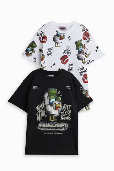 Kinder Jungen - Multipack 2er - Minecraft - Kurzarmshirt - weiss