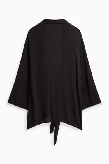 Women - Blouse with knot detail - black
