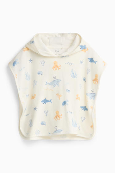 Bebeluși - băieți - Halat de baie bebeluși - alb-crem