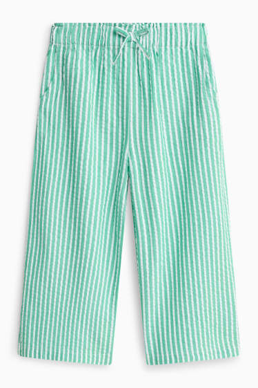 Kinder Mädchen - Stoffhose - gestreift - grün